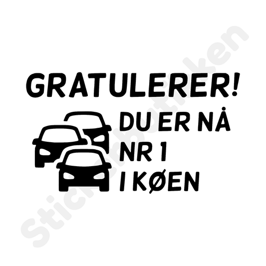 Gratulerer! Du er nå nr 1 i køen