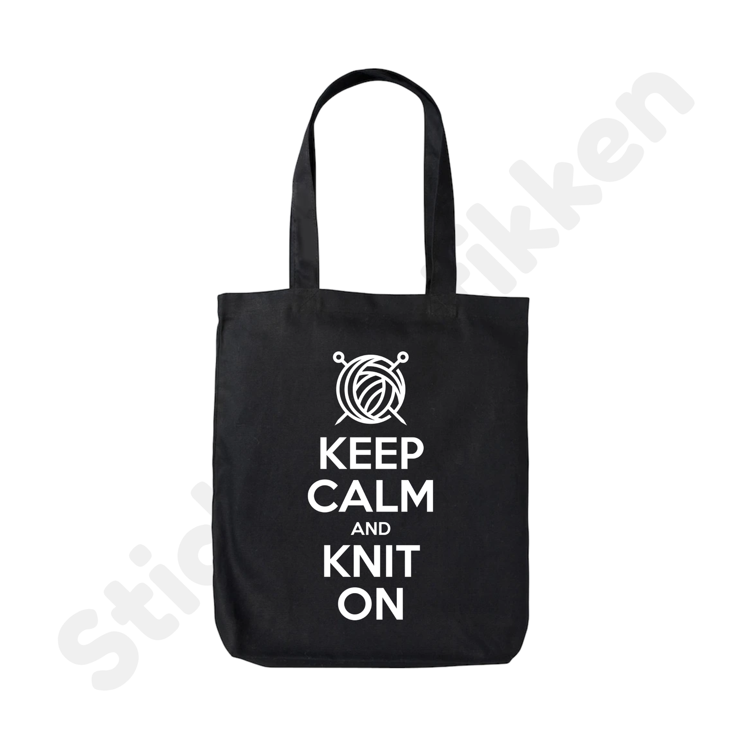 KEEP CALM AND KNIT ON Tøyveske