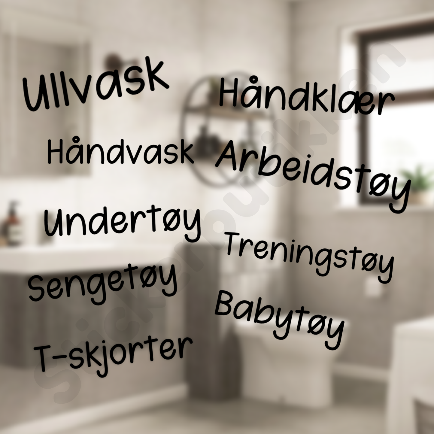 Vaskekurv tekst