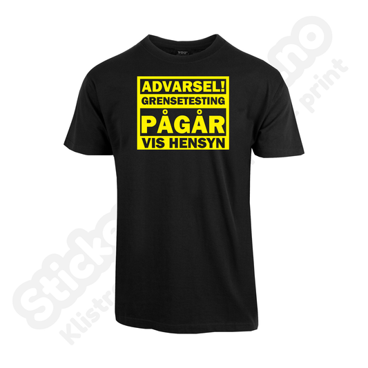 T-skjorte barn: Advarsel grensetesting pågår