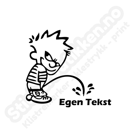 Pee On Klistremerke Med Egen Tekst
